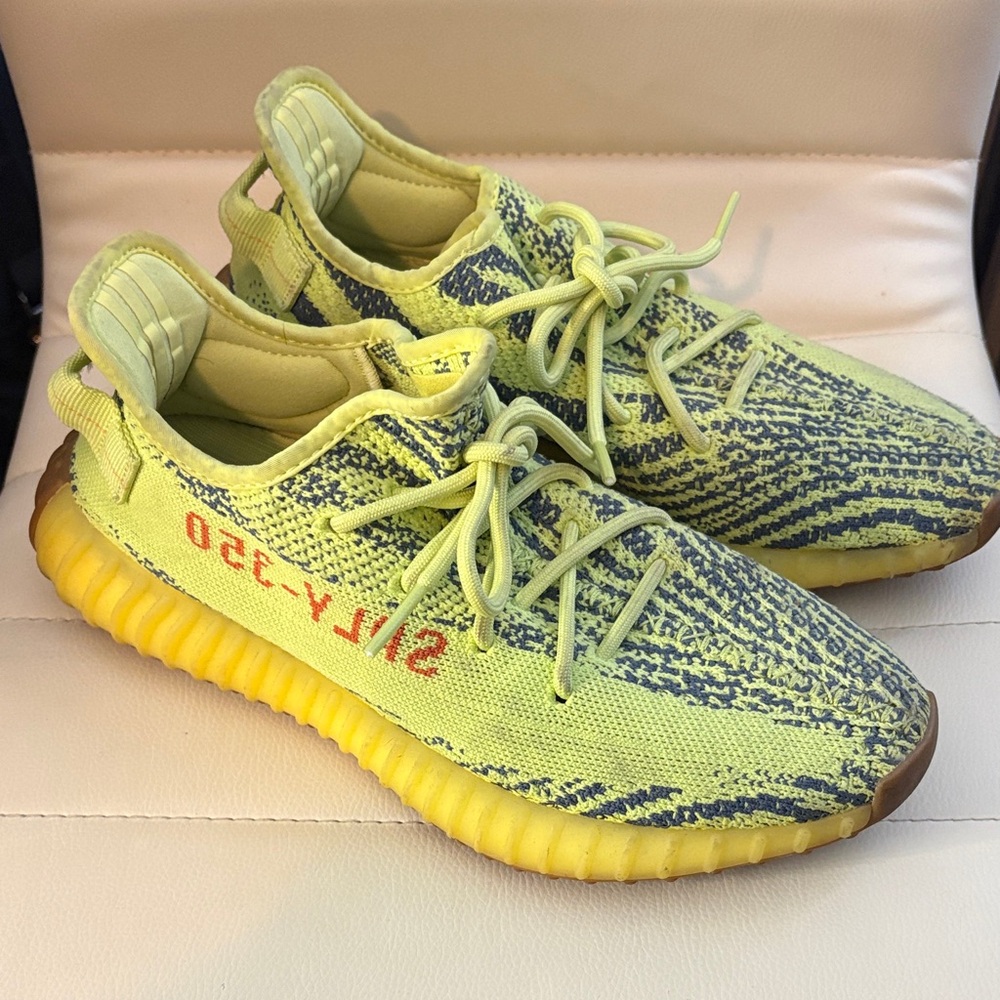 Men’s Yeezy Yellow and Gray Sneakers
